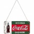 Placa metalica cu snur - Coca-Cola Ice Cold - 10x20 cm
